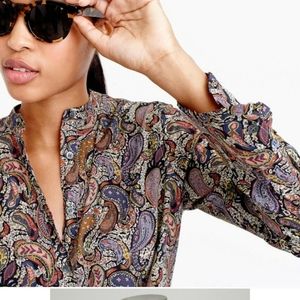 J Crew Liberty Art Eastern Voyage Paisley Top